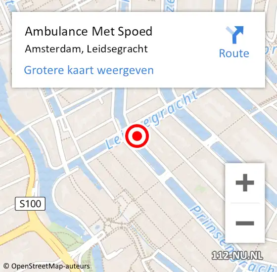 Locatie op kaart van de 112 melding: Ambulance Met Spoed Naar Amsterdam, Leidsegracht op 31 augustus 2024 03:41