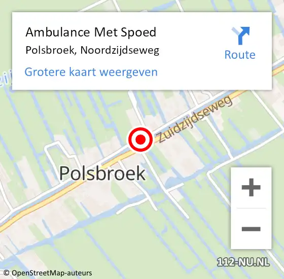 Locatie op kaart van de 112 melding: Ambulance Met Spoed Naar Polsbroek, Noordzijdseweg op 18 oktober 2014 12:27