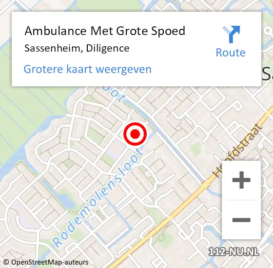 Locatie op kaart van de 112 melding: Ambulance Met Grote Spoed Naar Sassenheim, Diligence op 31 augustus 2024 09:13