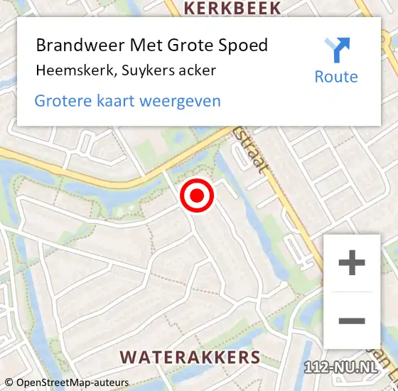 Locatie op kaart van de 112 melding: Brandweer Met Grote Spoed Naar Heemskerk, Suykers acker op 31 augustus 2024 09:23