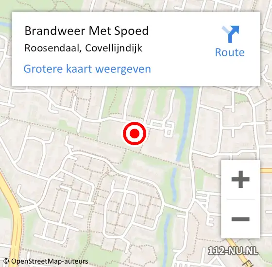 Locatie op kaart van de 112 melding: Brandweer Met Spoed Naar Roosendaal, Covellijndijk op 31 augustus 2024 09:41