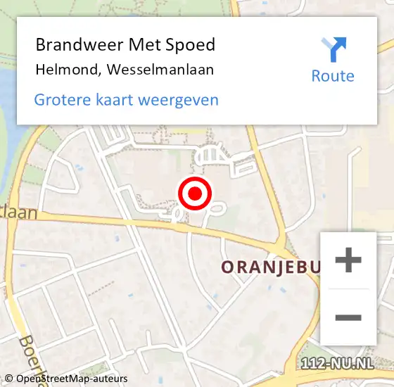 Locatie op kaart van de 112 melding: Brandweer Met Spoed Naar Helmond, Wesselmanlaan op 31 augustus 2024 09:52