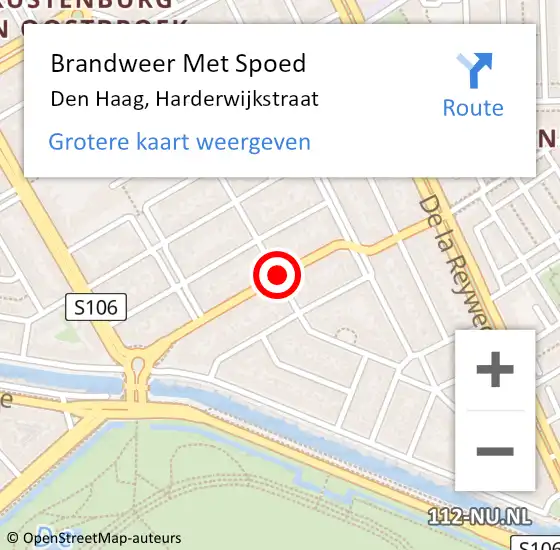 Locatie op kaart van de 112 melding: Brandweer Met Spoed Naar Den Haag, Harderwijkstraat op 31 augustus 2024 10:20