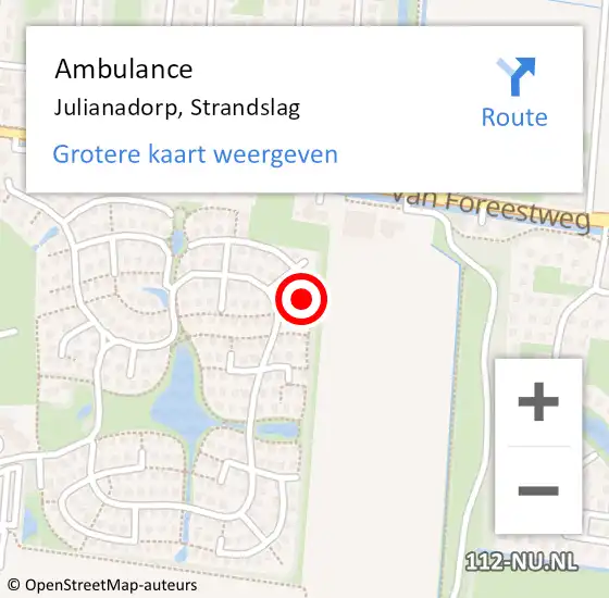 Locatie op kaart van de 112 melding: Ambulance Julianadorp, Strandslag op 31 augustus 2024 10:25