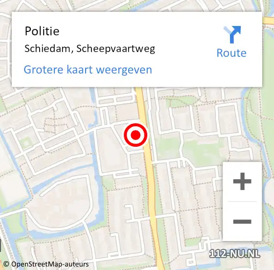 Locatie op kaart van de 112 melding: Politie Schiedam, Scheepvaartweg op 31 augustus 2024 11:12