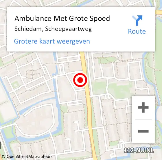 Locatie op kaart van de 112 melding: Ambulance Met Grote Spoed Naar Schiedam, Scheepvaartweg op 31 augustus 2024 11:15