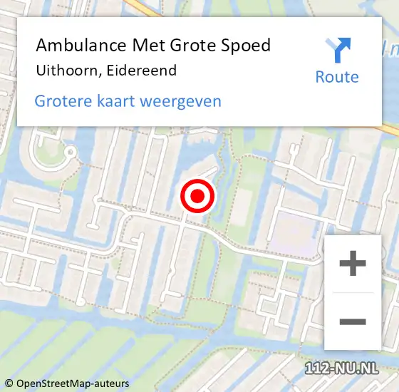 Locatie op kaart van de 112 melding: Ambulance Met Grote Spoed Naar Uithoorn, Eidereend op 31 augustus 2024 11:41