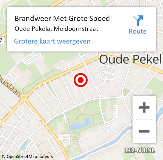 Locatie op kaart van de 112 melding: Brandweer Met Grote Spoed Naar Oude Pekela, Meidoornstraat op 31 augustus 2024 12:20