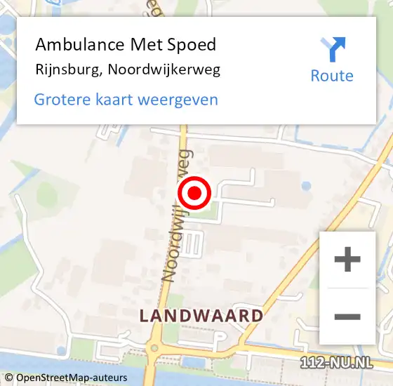 Locatie op kaart van de 112 melding: Ambulance Met Spoed Naar Rijnsburg, Noordwijkerweg op 31 augustus 2024 12:56