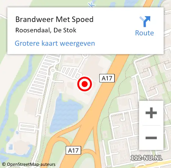 Locatie op kaart van de 112 melding: Brandweer Met Spoed Naar Roosendaal, De Stok op 31 augustus 2024 12:58