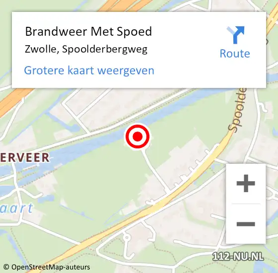 Locatie op kaart van de 112 melding: Brandweer Met Spoed Naar Zwolle, Spoolderbergweg op 31 augustus 2024 13:16