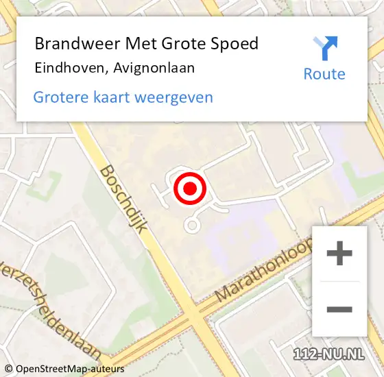 Locatie op kaart van de 112 melding: Brandweer Met Grote Spoed Naar Eindhoven, Avignonlaan op 31 augustus 2024 13:53