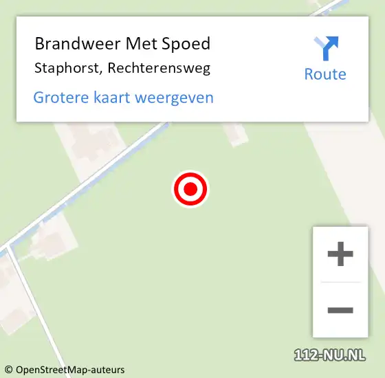 Locatie op kaart van de 112 melding: Brandweer Met Spoed Naar Staphorst, Rechterensweg op 31 augustus 2024 14:03