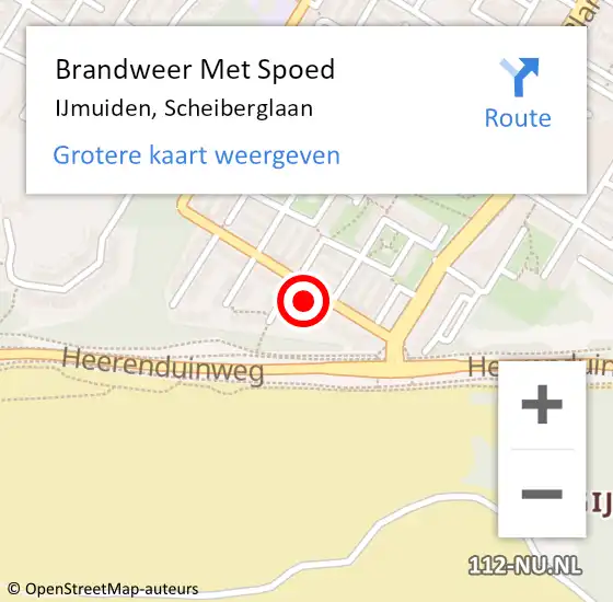 Locatie op kaart van de 112 melding: Brandweer Met Spoed Naar IJmuiden, Scheiberglaan op 31 augustus 2024 14:10