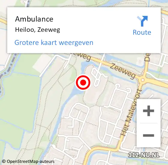 Locatie op kaart van de 112 melding: Ambulance Heiloo, Zeeweg op 31 augustus 2024 14:12