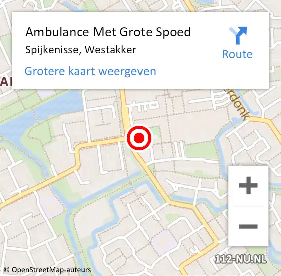 Locatie op kaart van de 112 melding: Ambulance Met Grote Spoed Naar Spijkenisse, Westakker op 31 augustus 2024 14:29