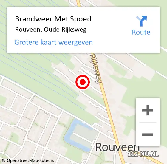 Locatie op kaart van de 112 melding: Brandweer Met Spoed Naar Rouveen, Oude Rijksweg op 31 augustus 2024 14:52