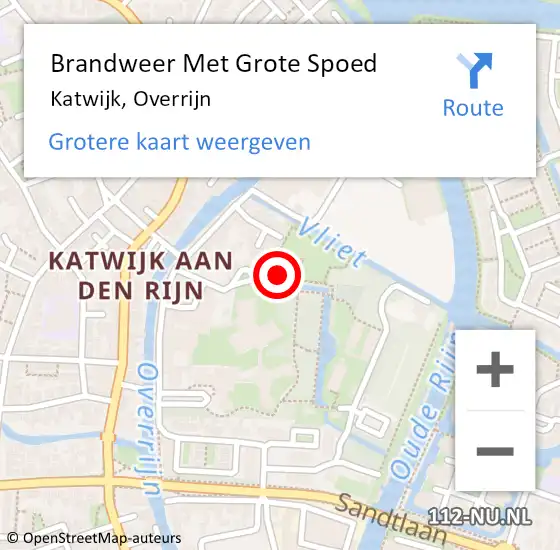 Locatie op kaart van de 112 melding: Brandweer Met Grote Spoed Naar Katwijk, Overrijn op 31 augustus 2024 15:01