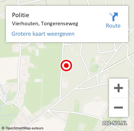 Locatie op kaart van de 112 melding: Politie Vierhouten, Tongerenseweg op 31 augustus 2024 15:05