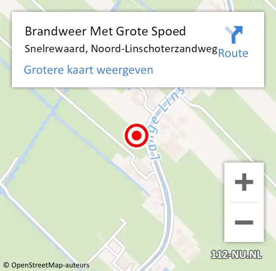 Locatie op kaart van de 112 melding: Brandweer Met Grote Spoed Naar Snelrewaard, Noord-Linschoterzandweg op 31 augustus 2024 15:23