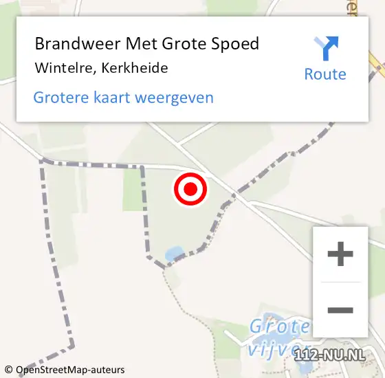 Locatie op kaart van de 112 melding: Brandweer Met Grote Spoed Naar Wintelre, Kerkheide op 31 augustus 2024 15:31