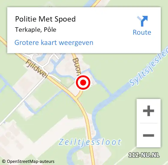 Locatie op kaart van de 112 melding: Politie Met Spoed Naar Terkaple, Pôle op 31 augustus 2024 15:55