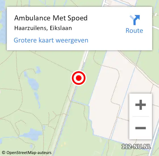 Locatie op kaart van de 112 melding: Ambulance Met Spoed Naar Haarzuilens, Eikslaan op 18 oktober 2014 13:16