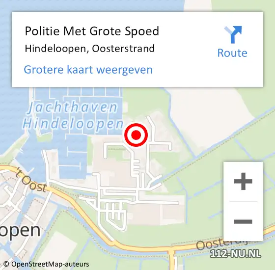 Locatie op kaart van de 112 melding: Politie Met Grote Spoed Naar Hindeloopen, Oosterstrand op 31 augustus 2024 16:12