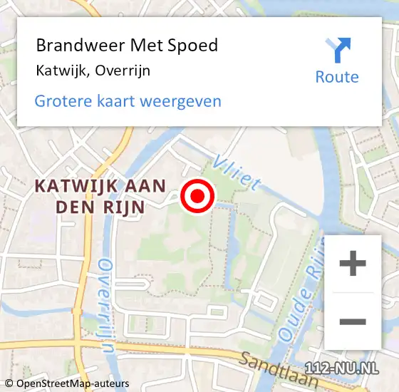 Locatie op kaart van de 112 melding: Brandweer Met Spoed Naar Katwijk, Overrijn op 31 augustus 2024 16:15