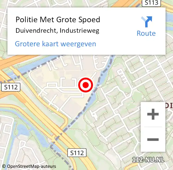 Locatie op kaart van de 112 melding: Politie Met Grote Spoed Naar Duivendrecht, Industrieweg op 31 augustus 2024 16:23