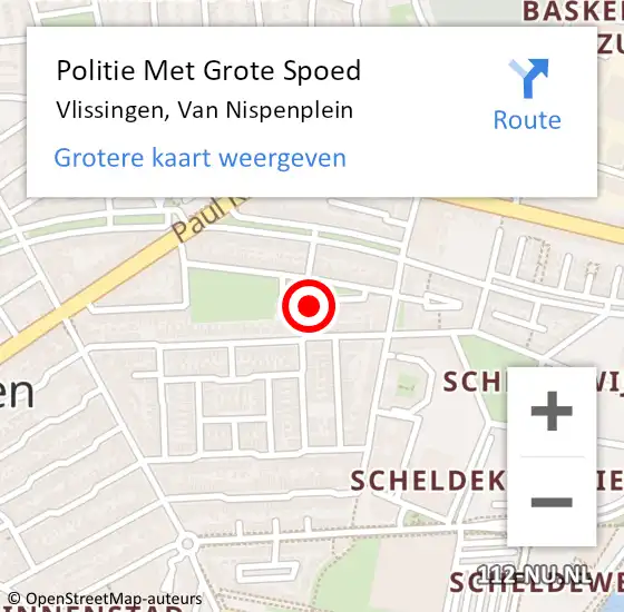 Locatie op kaart van de 112 melding: Politie Met Grote Spoed Naar Vlissingen, Van Nispenplein op 31 augustus 2024 16:30