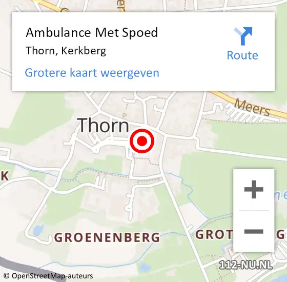 Locatie op kaart van de 112 melding: Ambulance Met Spoed Naar Thorn, Kerkberg op 31 augustus 2024 16:36