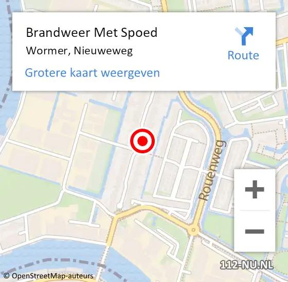 Locatie op kaart van de 112 melding: Brandweer Met Spoed Naar Wormer, Nieuweweg op 31 augustus 2024 16:43