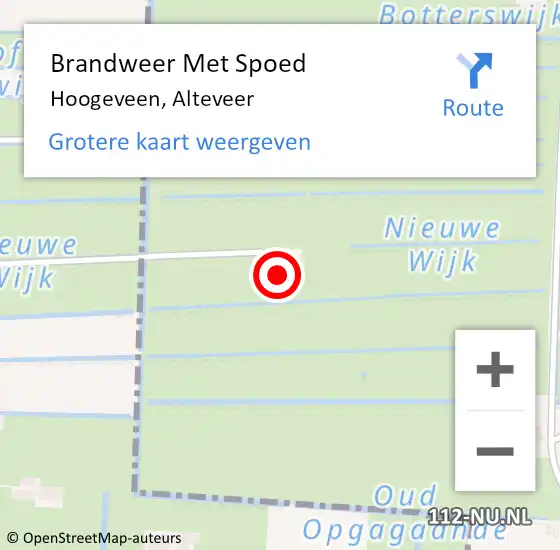 Locatie op kaart van de 112 melding: Brandweer Met Spoed Naar Hoogeveen, Alteveer op 31 augustus 2024 16:52