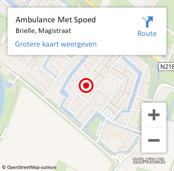 Locatie op kaart van de 112 melding: Ambulance Met Spoed Naar Brielle, Magistraat op 31 augustus 2024 17:08