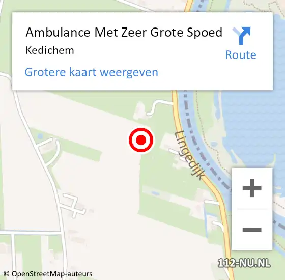 Locatie op kaart van de 112 melding: Ambulance Met Zeer Grote Spoed Naar Kedichem op 31 augustus 2024 17:21