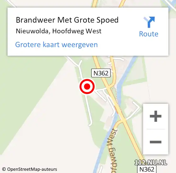 Locatie op kaart van de 112 melding: Brandweer Met Grote Spoed Naar Nieuwolda, Hoofdweg West op 31 augustus 2024 17:25