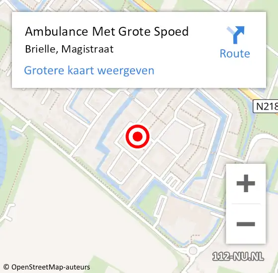 Locatie op kaart van de 112 melding: Ambulance Met Grote Spoed Naar Brielle, Magistraat op 31 augustus 2024 17:42