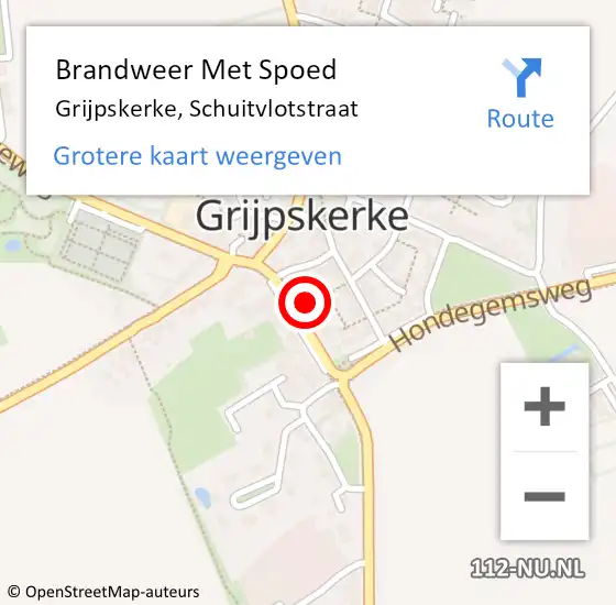 Locatie op kaart van de 112 melding: Brandweer Met Spoed Naar Grijpskerke, Schuitvlotstraat op 31 augustus 2024 17:50