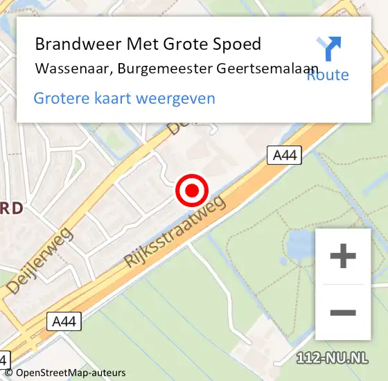 Locatie op kaart van de 112 melding: Brandweer Met Grote Spoed Naar Wassenaar, Burgemeester Geertsemalaan op 31 augustus 2024 18:07