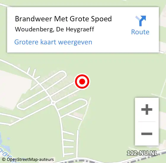 Locatie op kaart van de 112 melding: Brandweer Met Grote Spoed Naar Woudenberg, De Heygraeff op 31 augustus 2024 18:50