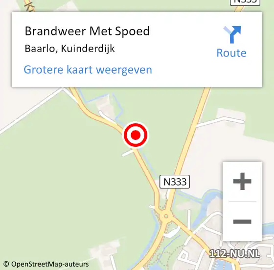 Locatie op kaart van de 112 melding: Brandweer Met Spoed Naar Baarlo, Kuinderdijk op 31 augustus 2024 18:53