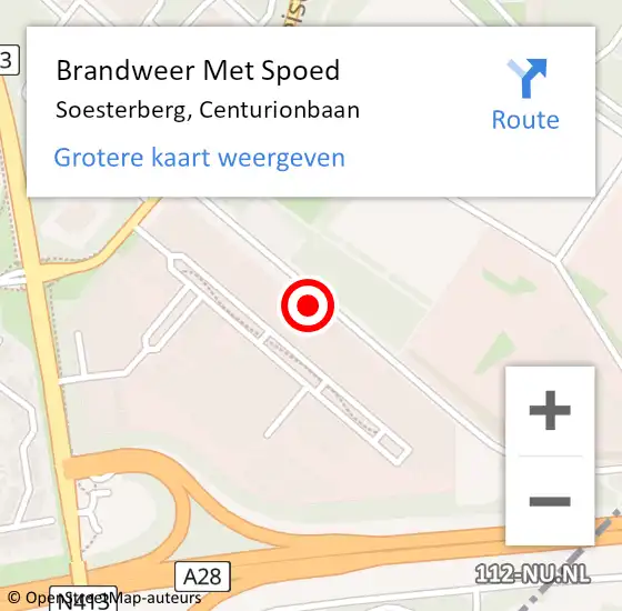 Locatie op kaart van de 112 melding: Brandweer Met Spoed Naar Soesterberg, Centurionbaan op 31 augustus 2024 19:03