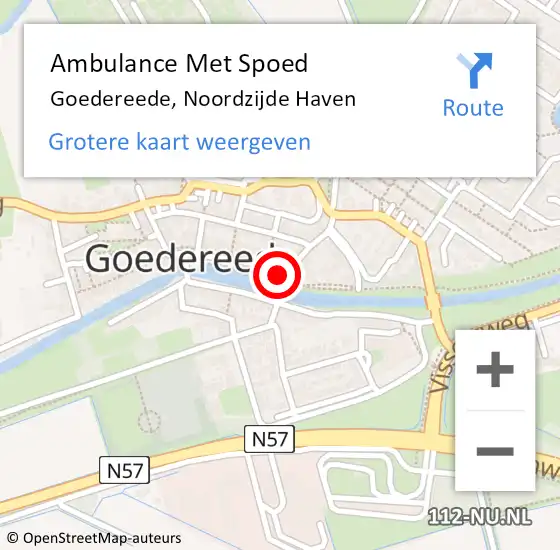 Locatie op kaart van de 112 melding: Ambulance Met Spoed Naar Goedereede, Noordzijde Haven op 31 augustus 2024 19:17