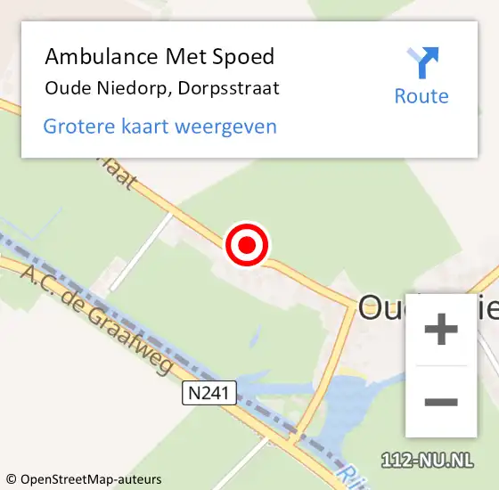 Locatie op kaart van de 112 melding: Ambulance Met Spoed Naar Oude Niedorp, Dorpsstraat op 31 augustus 2024 19:53