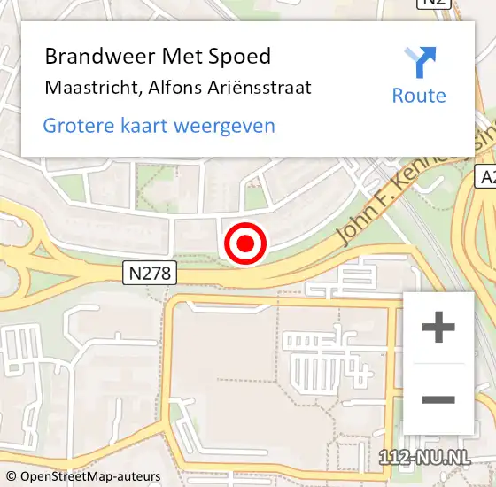 Locatie op kaart van de 112 melding: Brandweer Met Spoed Naar Maastricht, Alfons Ariënsstraat op 31 augustus 2024 20:19