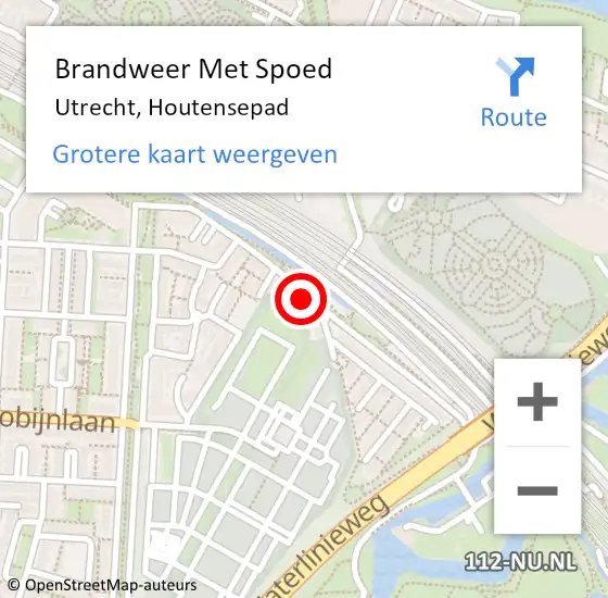 Locatie op kaart van de 112 melding: Brandweer Met Spoed Naar Utrecht, Houtensepad op 31 augustus 2024 20:28