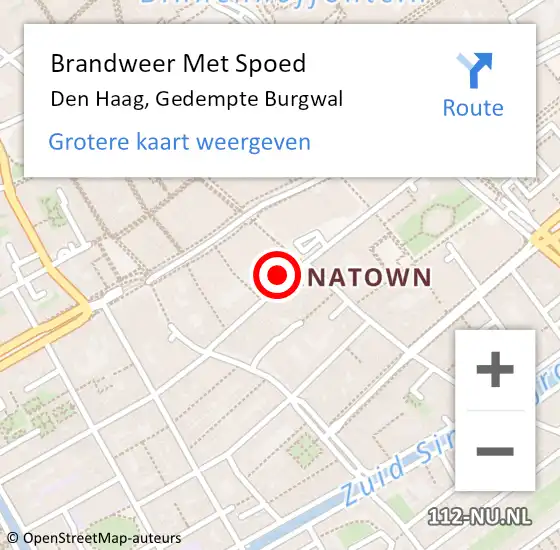 Locatie op kaart van de 112 melding: Brandweer Met Spoed Naar Den Haag, Gedempte Burgwal op 31 augustus 2024 20:52