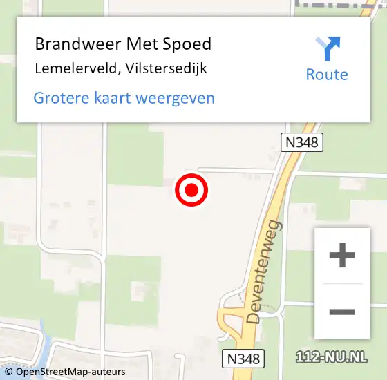 Locatie op kaart van de 112 melding: Brandweer Met Spoed Naar Lemelerveld, Vilstersedijk op 18 oktober 2014 13:49