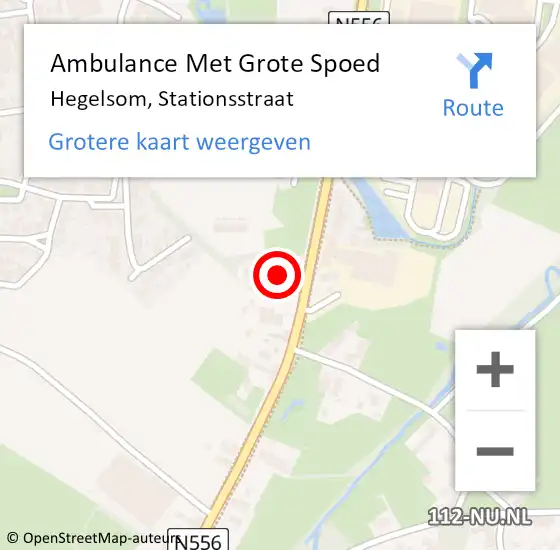 Locatie op kaart van de 112 melding: Ambulance Met Grote Spoed Naar Hegelsom, Stationsstraat op 18 oktober 2014 13:50